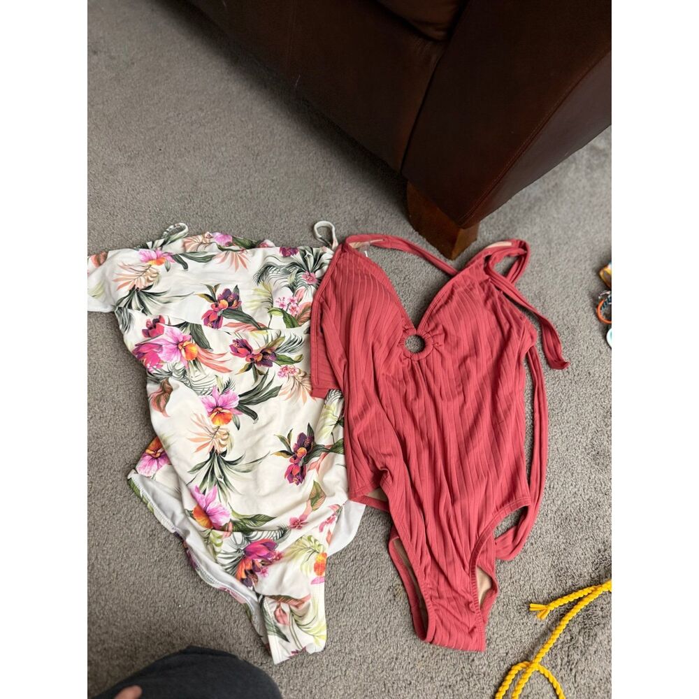 Kona Sol Women's One Piece Swimsuit Lot of 2 NEW Size L